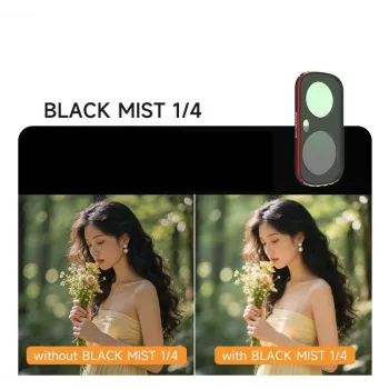 SUNNYLIFE Magnetic Black Mist 1/4 filtrs Insta360 X4 – kinematogrāfisks mīksts mirdzums, ātrās atbrīvošanas, HD optiskais stikls