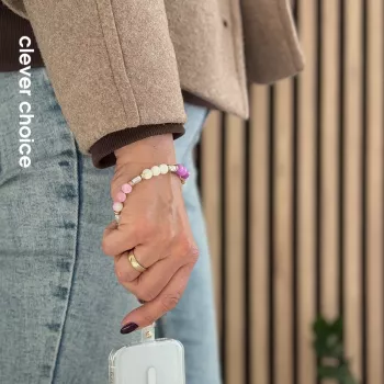 Crong Phone Charm Lanyard ar pasteļa pērlītēm – universāla plaukstas siksna viedtālruņiem