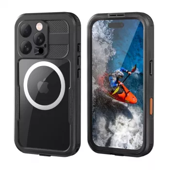 Crong Seal Cover Ūdensizturīgs Maciņš IP68 iPhone 16 Pro (Melns)