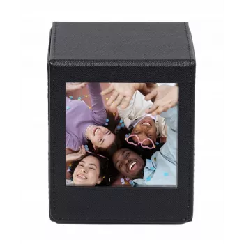 LOVEINSTANT foto uzglabāšanas kaste Fujifilm Instax Square - melna ar skata logu, ietilpība 100 fotogrāfijām
