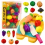 LEAN TOYS Augļu un dārzeņu griešanas dēlis ar nazi Izglītojoši aksesuāri bērniem