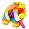 LEAN TOYS Augļu un dārzeņu griešanas dēlis ar nazi Izglītojoši aksesuāri bērniem