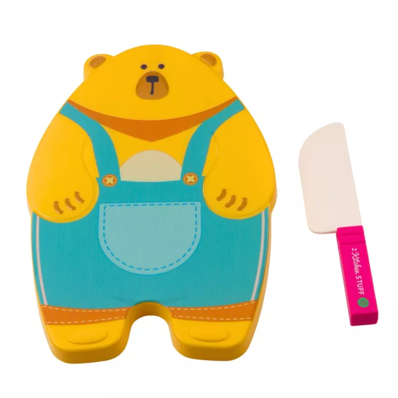 LEAN TOYS Augļu un dārzeņu griešanas dēlis ar nazi Izglītojoši aksesuāri bērniem
