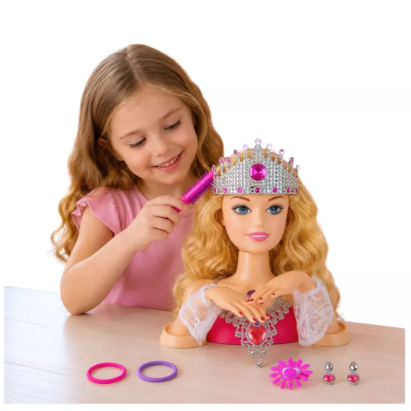 LEAN TOYS Beauty Fashion veidošanas galva lelle ar aksesuāriem, blondi mati, 25 cm, bērniem no 3 gadiem