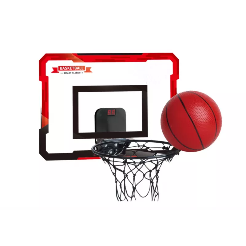 LEAN TOYS Bērnu basketbola grozs ar aizmugures vairogu un elektronisko punktu skaitītāju