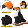 LEAN TOYS plīša tukanu putns plīša rotaļlieta maskots mīkstā rotaļlieta balta 30cm