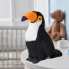 LEAN TOYS plīša tukanu putns plīša rotaļlieta maskots mīkstā rotaļlieta balta 30cm