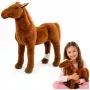 LEAN TOYS Brūns plīša zirgs mīkstā rotaļlieta 40cm