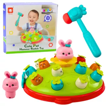 LEAN TOYS Arkādes spēle Sit burkānus ar āmuru Lēcošais trusis