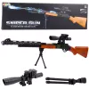 LEAN TOYS rotaļu snaipera šautene AK-528 ar tēmēkli, statīvu, gaismām un skaņām