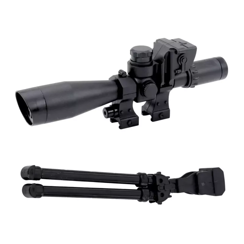 LEAN TOYS rotaļu snaipera šautene AK-528 ar tēmēkli, statīvu, gaismām un skaņām