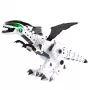 LEAN TOYS Ar bateriju darbināms dinozaurs robots ar kustīgiem spārniem, gaismām, skaņu, balts