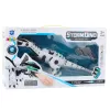 LEAN TOYS Ar bateriju darbināms dinozaurs robots ar kustīgiem spārniem, gaismām, skaņu, balts