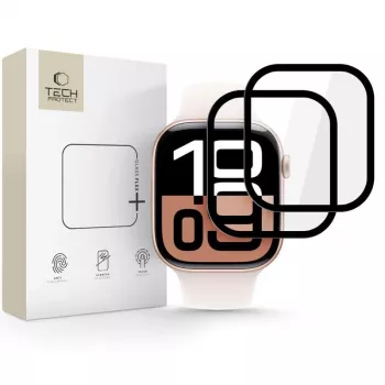 Tech-Protect Glass Flex+ ekrāna aizsargs Apple Watch 42mm (2 iepakojumā, melns)