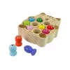 LEAN TOYS Koka zivju ķeršanas spēle ar 2 makšķerēm un kaķēnu
