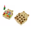 LEAN TOYS Koka zivju ķeršanas spēle ar 2 makšķerēm un kaķēnu