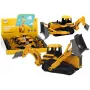 LEAN TOYS Kāpurķēžu ekskavators celtniecības transportlīdzeklis ar 2 kausiem dzeltens