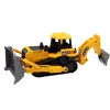 LEAN TOYS Kāpurķēžu ekskavators celtniecības transportlīdzeklis ar 2 kausiem dzeltens