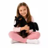 LEAN TOYS Plush zirgs mīkstā rotaļlieta maskots melns 40cm x 37cm