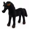 LEAN TOYS Plush zirgs mīkstā rotaļlieta maskots melns 40cm x 37cm
