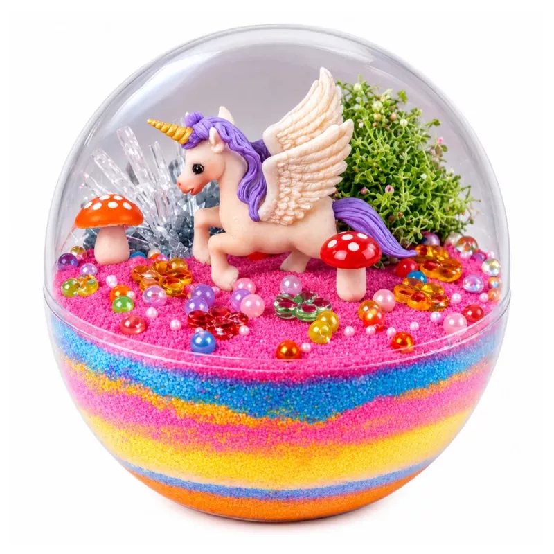 LEAN TOYS Kristālu audzēšanas eksperimenta komplekts Vienradža terārijs DIY gaismas
