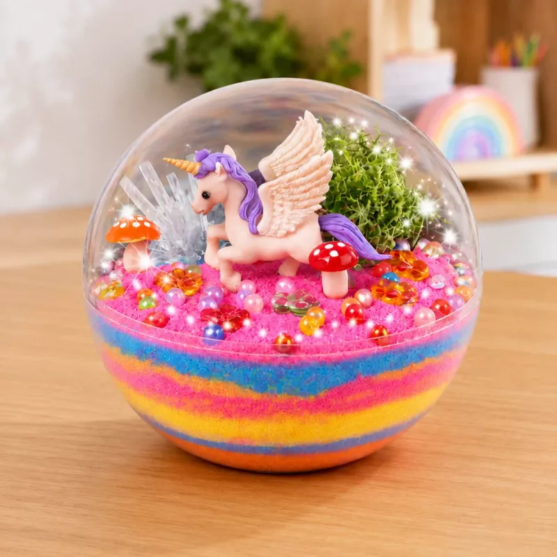 LEAN TOYS Kristālu audzēšanas eksperimenta komplekts Vienradža terārijs DIY gaismas