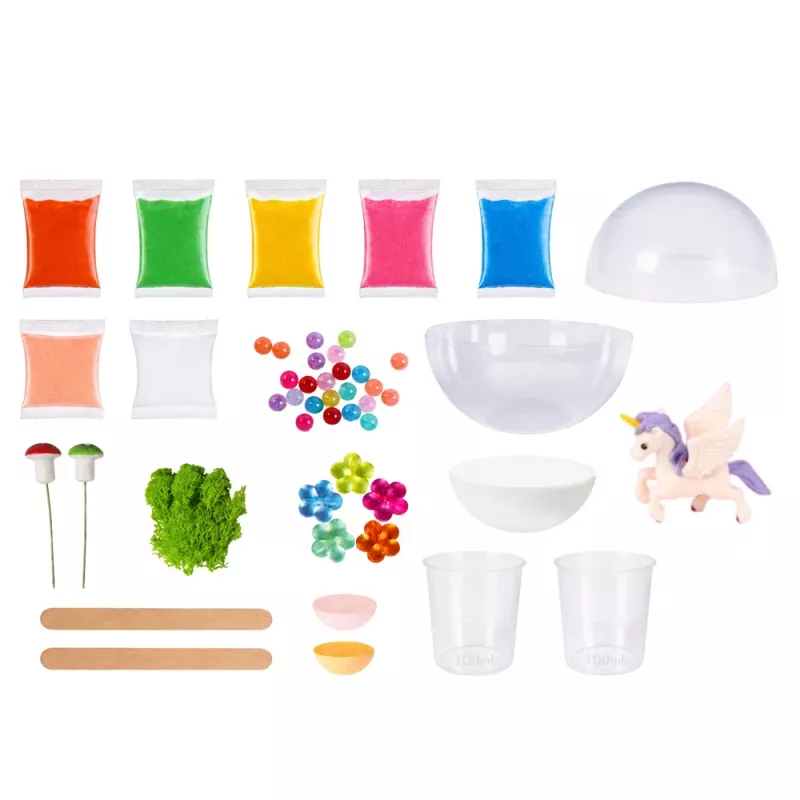 LEAN TOYS Kristālu audzēšanas eksperimenta komplekts Vienradža terārijs DIY gaismas