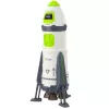 LEAN TOYS Space Rocket Ship rotaļu komplekts ar astronautu figūrām, gaismām un skaņām, 42 cm, balts pelēks oranžs
