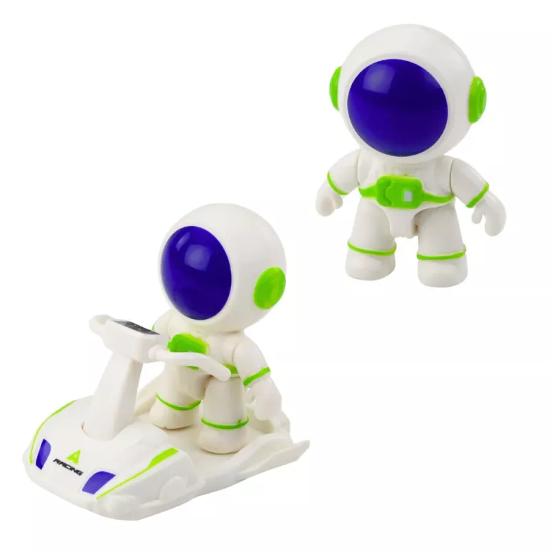 LEAN TOYS Space Rocket Ship rotaļu komplekts ar astronautu figūrām, gaismām un skaņām, 42 cm, balts pelēks oranžs