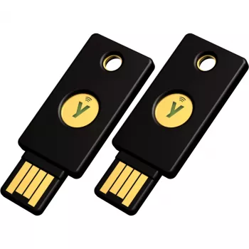 YubiKey 5 NFC drošības atslēga 2 komplekts (melna/zelta, USB-A un NFC)