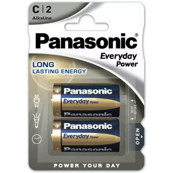 Panasonic Everyday Power C sārma baterijas LR14 1.5V 2 gab. blistera iepakojumā