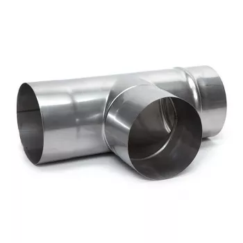 Cinkota tērauda dūmvada tee savienotājs 107mm x 160mm 90°