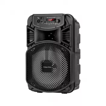 Kruger & Matz Music Box portatīvais bezvadu skaļrunis 10W Bluetooth 5.0 TWS FM Radio AUX microSD USB Melns