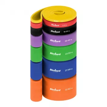 REBEL ACTIVE Power Band PT-S7 TPE pretestības lentu komplekts, 7 lentes, 4-82 kg, soma