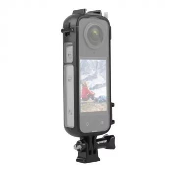 PULUZ PU979B Aizsargrāmis ar diviem aukstā apavu stiprinājumiem Insta360 X4 – Melns