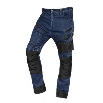 NEO TOOLS Džinsa darba bikses ar Oksfordas pastiprinājumu, tumši zilā krāsā, XXL izmērs (81-360-1-XXL)