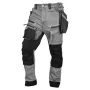 NEO TOOLS Džinsa darba bikses ar Cordura pastiprinājumiem un noņemamām kabatām, pelēkas, XL izmērs