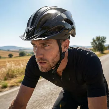 Kask Speed Glancēti melna ķivere ar LED gaismu, M izmērs (54-58 cm) no Vayox