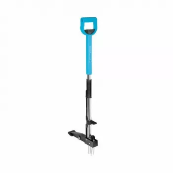 CELLFAST C.IDEAL Nezāļu izraušanas instruments 95 cm stāvus manuāls ravētājs ar 3-zobu rūdīta tērauda sistēmu un kājas pedāļa izmešanu, ergonomisks D-veida rokturis, zaļš/melns