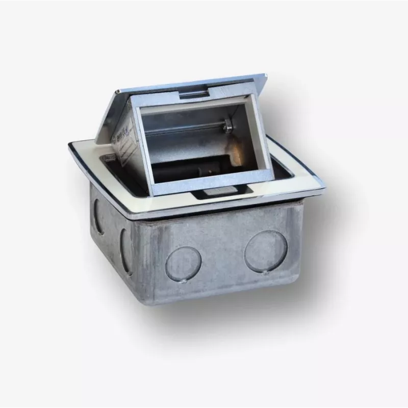 BACHMANN Mini Countertop Box 3M - Galda kārba standarta kontaktligzdu montāžai 22.5x45 mm (45x45 mm) ar paceļamu vāku, balta