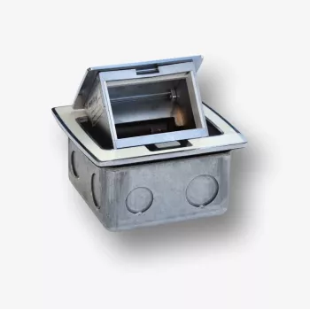 BACHMANN Mini Countertop Box 3M - Galda kārba standarta kontaktligzdu montāžai 22.5x45 mm (45x45 mm) ar paceļamu vāku, balta