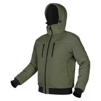 NEO TOOLS Izolēta jaka ar kapuci OUTDOOR, zaļa, izmērs XXL
