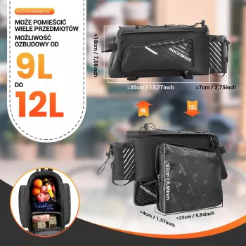 Rockbros A9-BK velosipēda bagāžnieka soma, melna