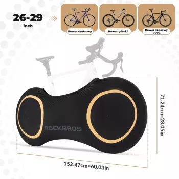 Rockbros D95 Elastīgs velosipēda pārvalks 26-29 collu velosipēdiem, 700C, melns