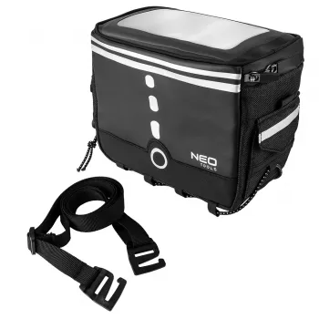 NEO TOOLS Velosipēda soma 1,5L Melna Ūdensizturīga rāmja soma ar atstarojošu logotipu
