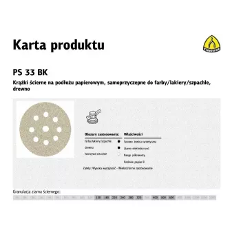 Klingspor PS 33 BK Slīpēšanas disks 225mm P220 GLS38 50 gab. iepakojums
