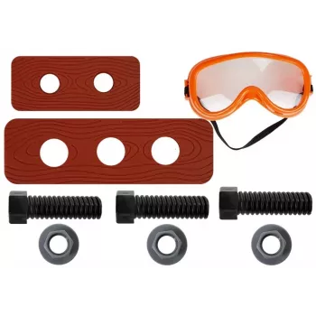 LEAN TOYS Handyman komplekts ar jostu, urbi, skrūvgriezi, knaiblēm, āmuru - 12 daļu rotaļlietu instrumentu komplekts bērniem