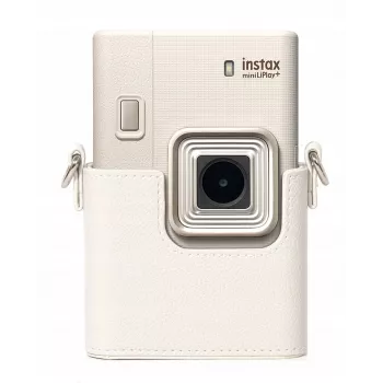LOVEINSTANT Pelēks PU ādas aizsargmaciņš Fujifilm Instax Mini LiPlay+ hibrīda tūlītējās kameras ar plecu siksnu