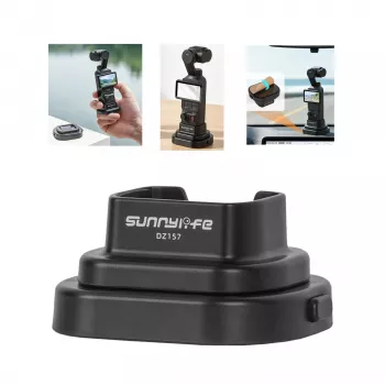 SUNNYLIFE galda statīvs DJI Osmo Pocket 3 / 4 - melns salokāms mini statīvs ar neslīdošu pamatni, 1/4 collu skrūves atvere, kompakts galda stiprinājums