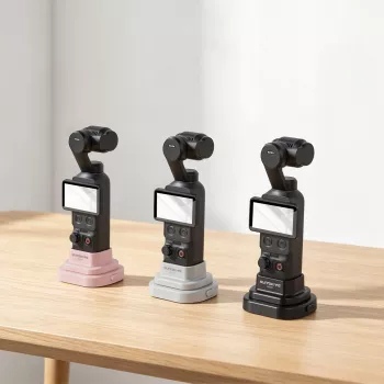 SUNNYLIFE galda statīvs DJI Osmo Pocket 3 / 4 - melns salokāms mini statīvs ar neslīdošu pamatni, 1/4 collu skrūves atvere, kompakts galda stiprinājums